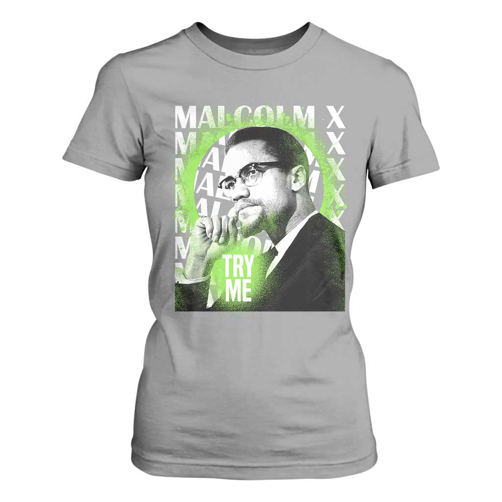 Malcolm X T Shirt For Women Try Me Aesthetic Art Black Civil Rights BHM