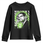Malcolm X Youth Long Sleeve Shirt Try Me Aesthetic Art Black Civil Rights BHM