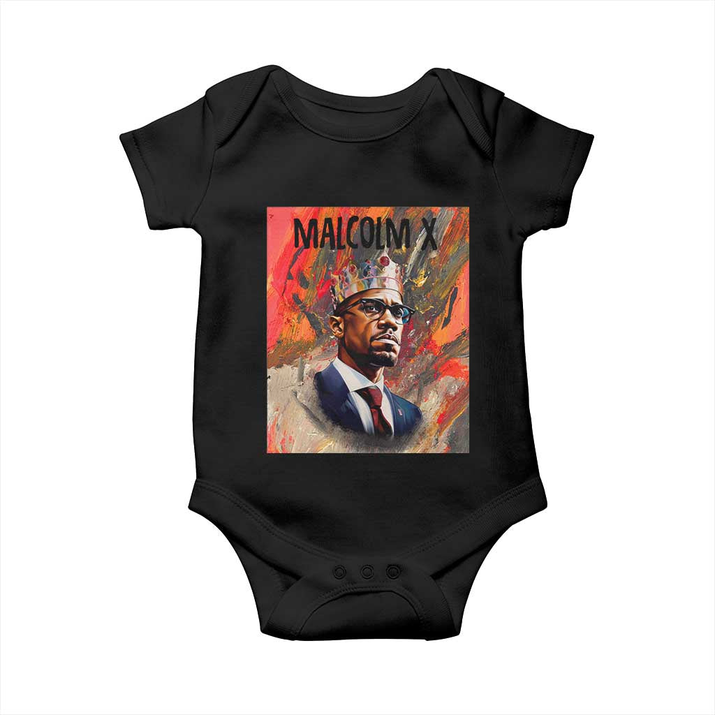 Malcolm X Baby Onesie King Hip Hop Aesthetic Art Black Civil Rights