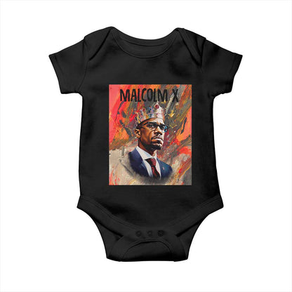 Malcolm X Baby Onesie King Hip Hop Aesthetic Art Black Civil Rights
