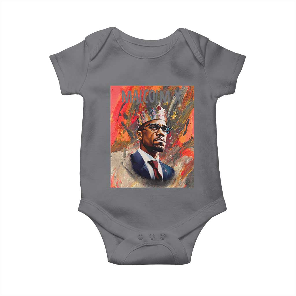 Malcolm X Baby Onesie King Hip Hop Aesthetic Art Black Civil Rights