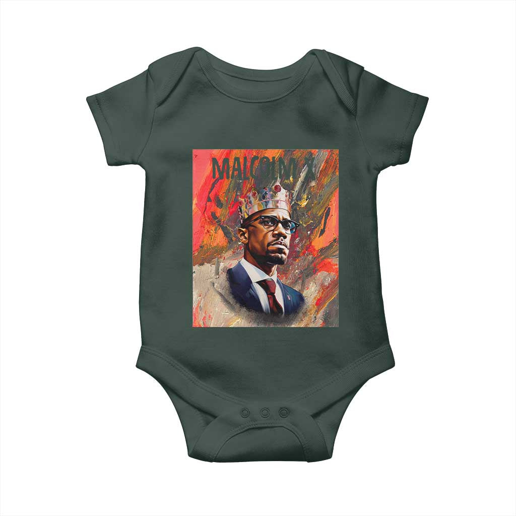 Malcolm X Baby Onesie King Hip Hop Aesthetic Art Black Civil Rights
