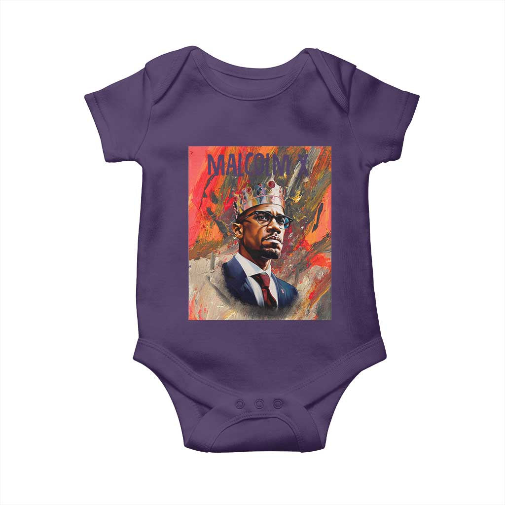 Malcolm X Baby Onesie King Hip Hop Aesthetic Art Black Civil Rights