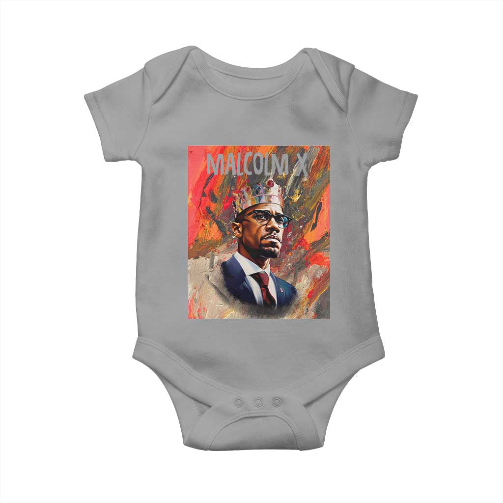 Malcolm X Baby Onesie King Hip Hop Aesthetic Art Black Civil Rights