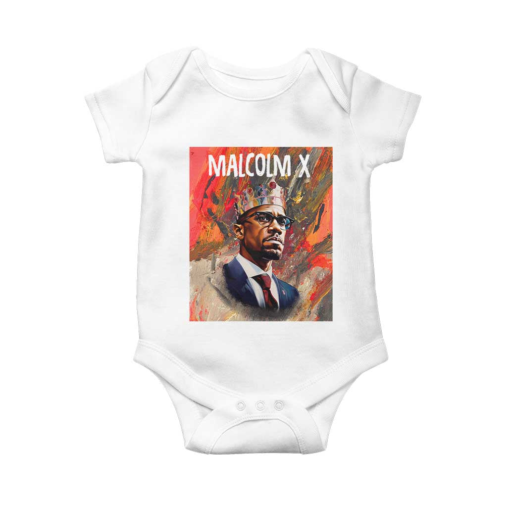 Malcolm X Baby Onesie King Hip Hop Aesthetic Art Black Civil Rights