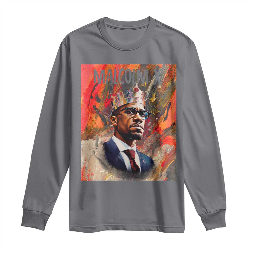 Malcolm X Long Sleeve Shirt King Hip Hop Aesthetic Art Black Civil Rights