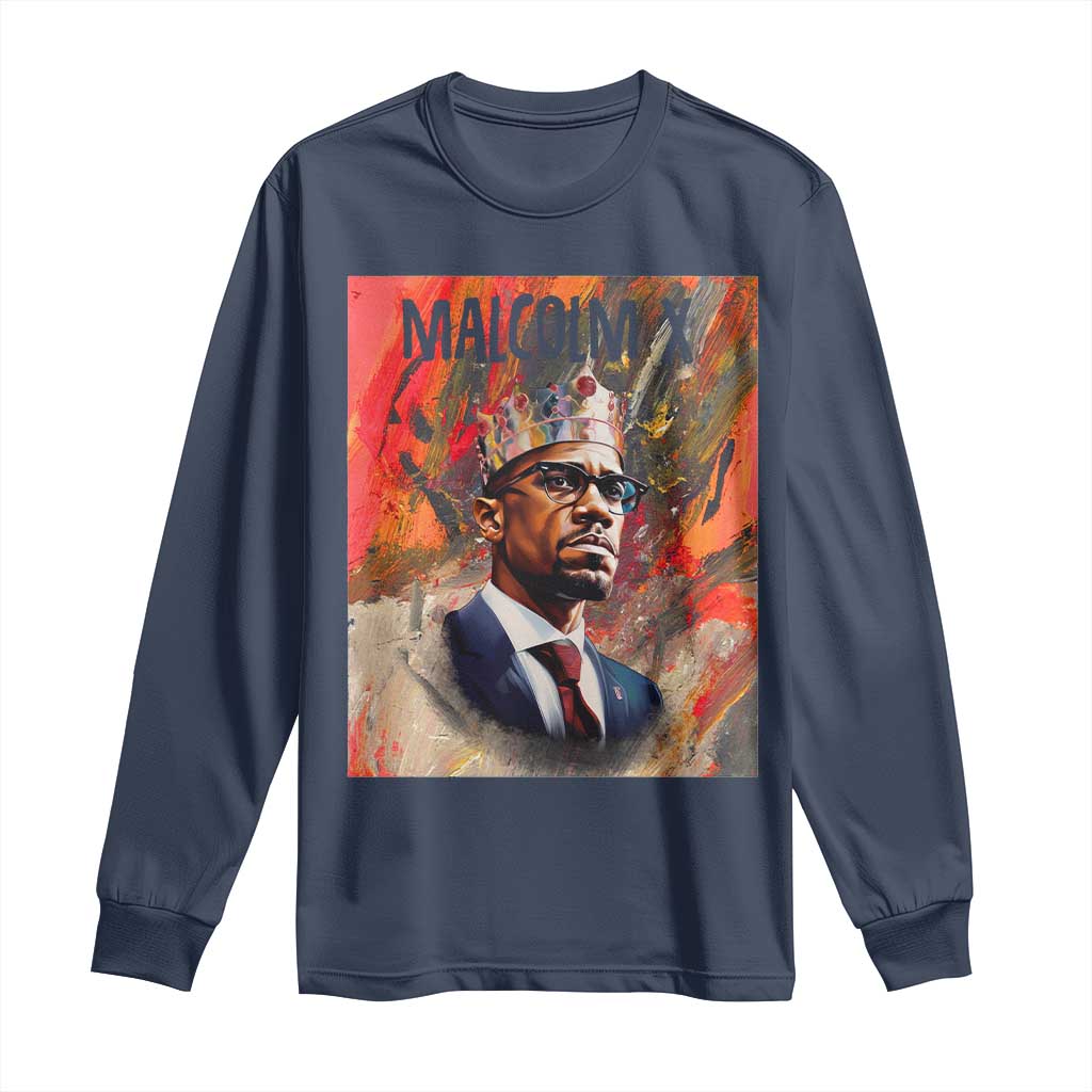 Malcolm X Long Sleeve Shirt King Hip Hop Aesthetic Art Black Civil Rights