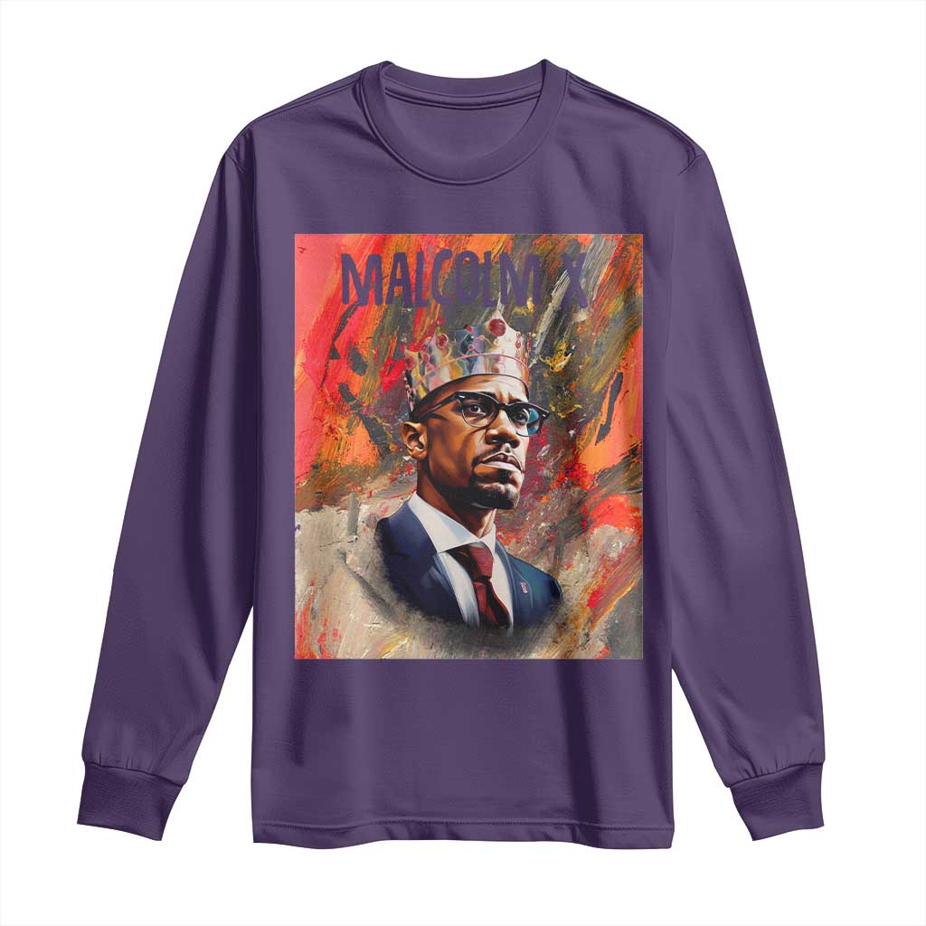 Malcolm X Long Sleeve Shirt King Hip Hop Aesthetic Art Black Civil Rights