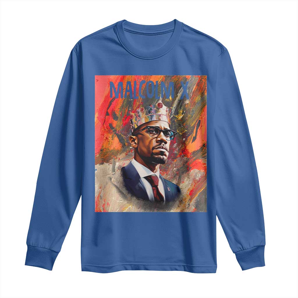 Malcolm X Long Sleeve Shirt King Hip Hop Aesthetic Art Black Civil Rights