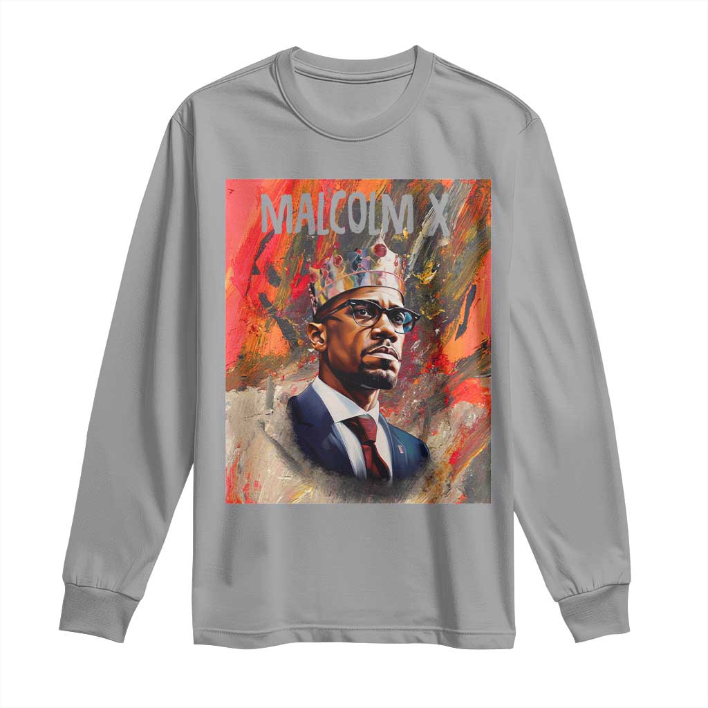 Malcolm X Long Sleeve Shirt King Hip Hop Aesthetic Art Black Civil Rights