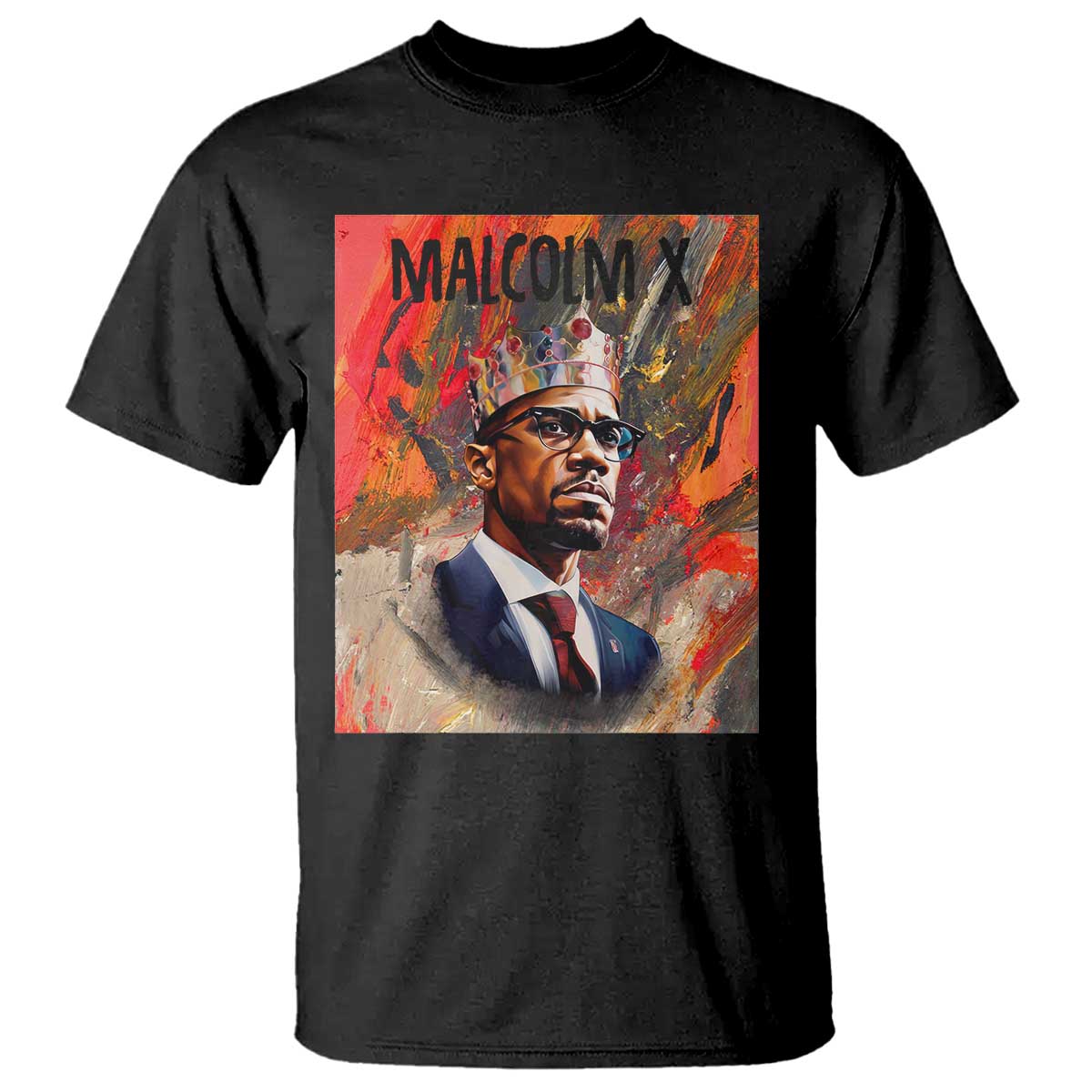 Malcolm X T Shirt King Hip Hop Aesthetic Art Black Civil Rights