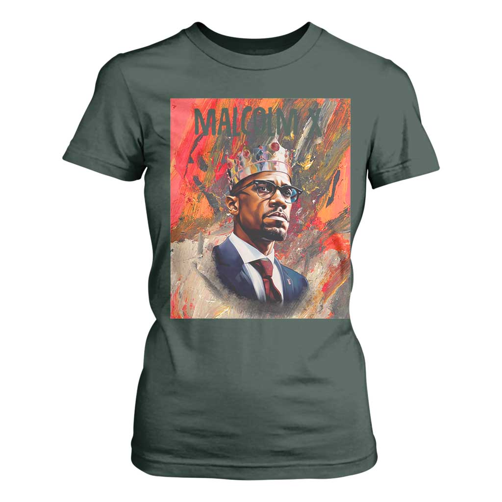 Malcolm X T Shirt For Women King Hip Hop Aesthetic Art Black Civil Rights