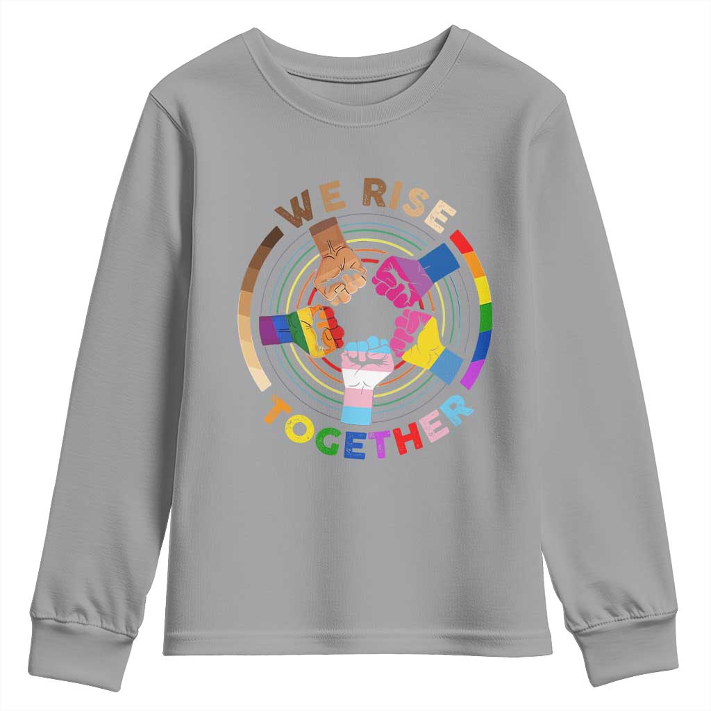 Black History Month Youth Long Sleeve Shirt We Rise Together Equality Awesome Melanin LGBT