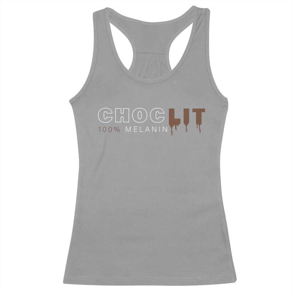 Black Pride Racerback Tank Top Choclit 100% Melanin African American Afro