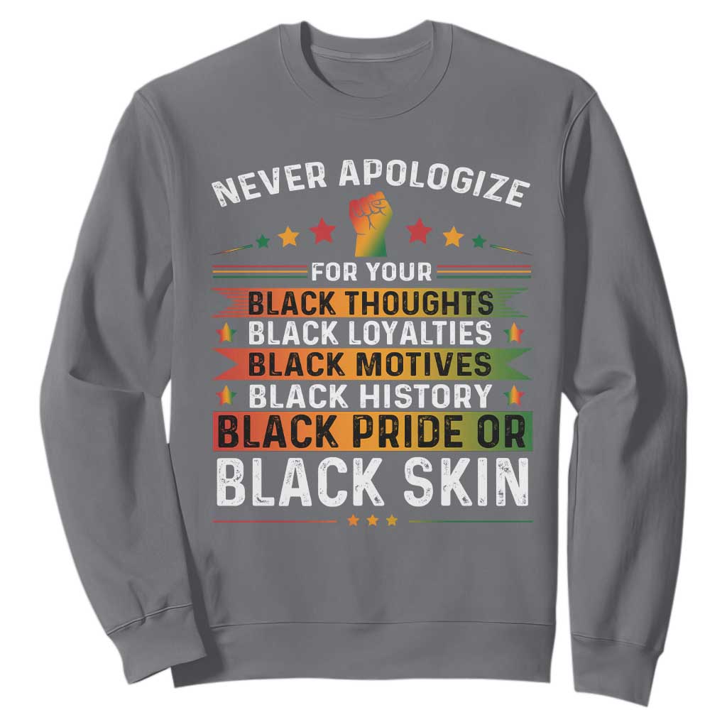 Black Pride Sweatshirt Never Apologize For Your Blackness