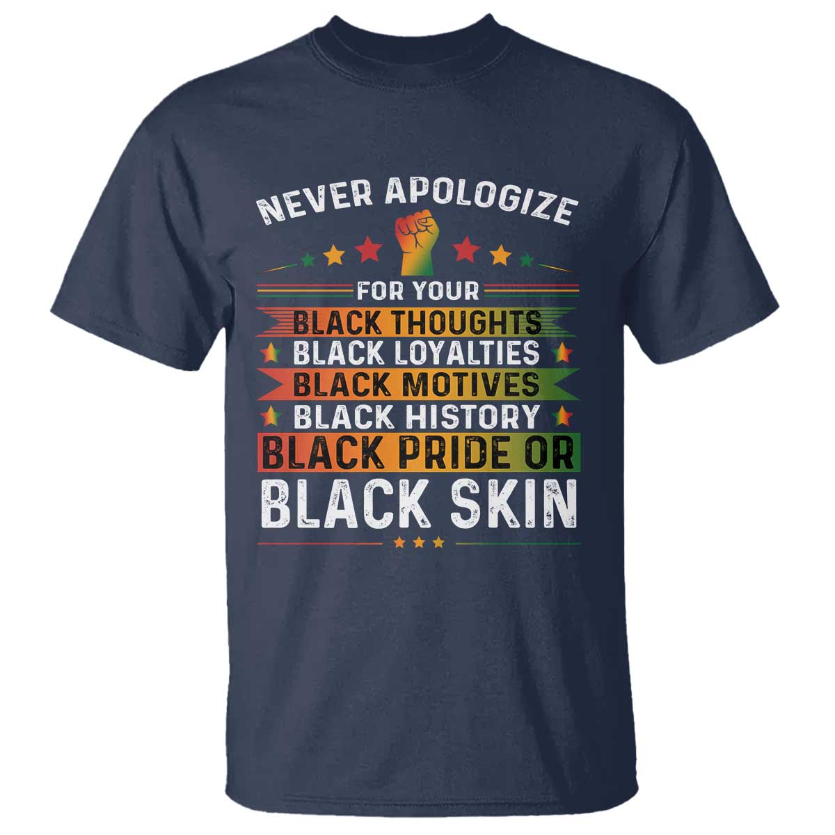 Black Pride T Shirt Never Apologize For Your Blackness
