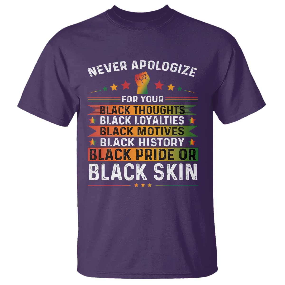 Black Pride T Shirt Never Apologize For Your Blackness