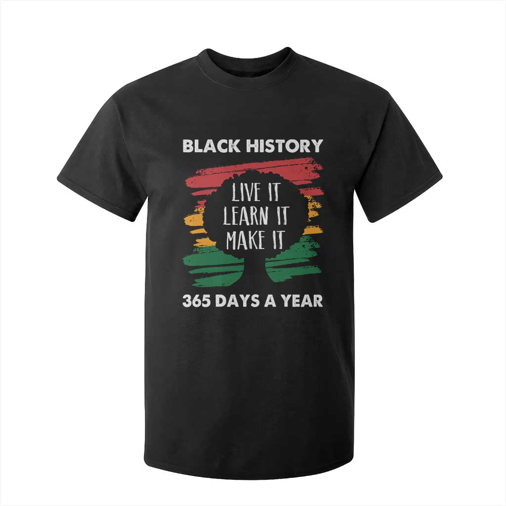 Black History Inspirational T Shirt For Kid Live It Learn It Make It African American