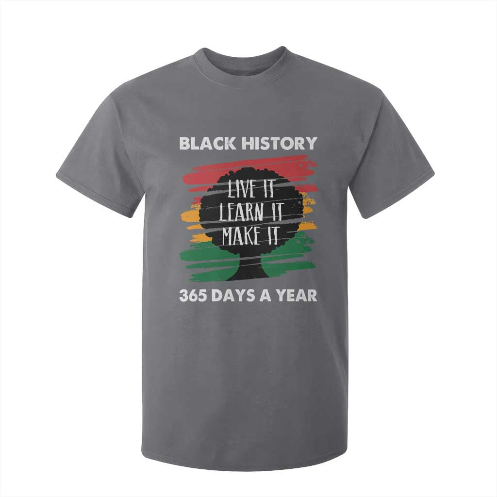 Black History Inspirational T Shirt For Kid Live It Learn It Make It African American