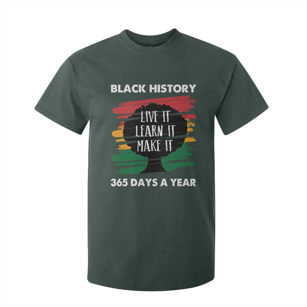 Black History Inspirational T Shirt For Kid Live It Learn It Make It African American