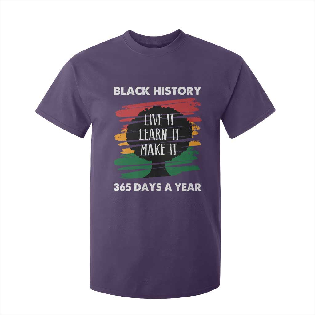 Black History Inspirational T Shirt For Kid Live It Learn It Make It African American
