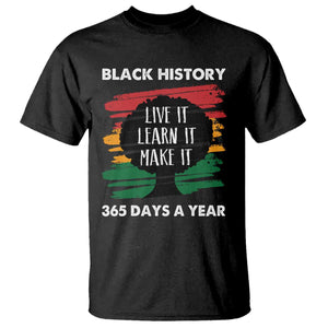Black History Inspirational T Shirt Live It Learn It Make It African American