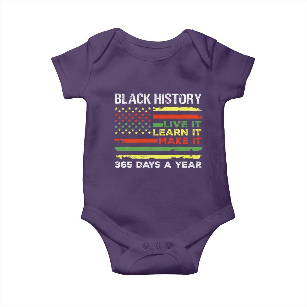 Black History Month Baby Onesie Live It Learn It Make It African American