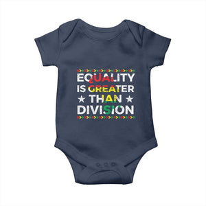 Black History Month Baby Onesie Equality Is Greater Than Division