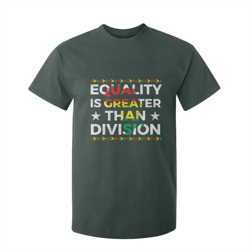 Black History Month T Shirt For Kid Equality Is Greater Than Division
