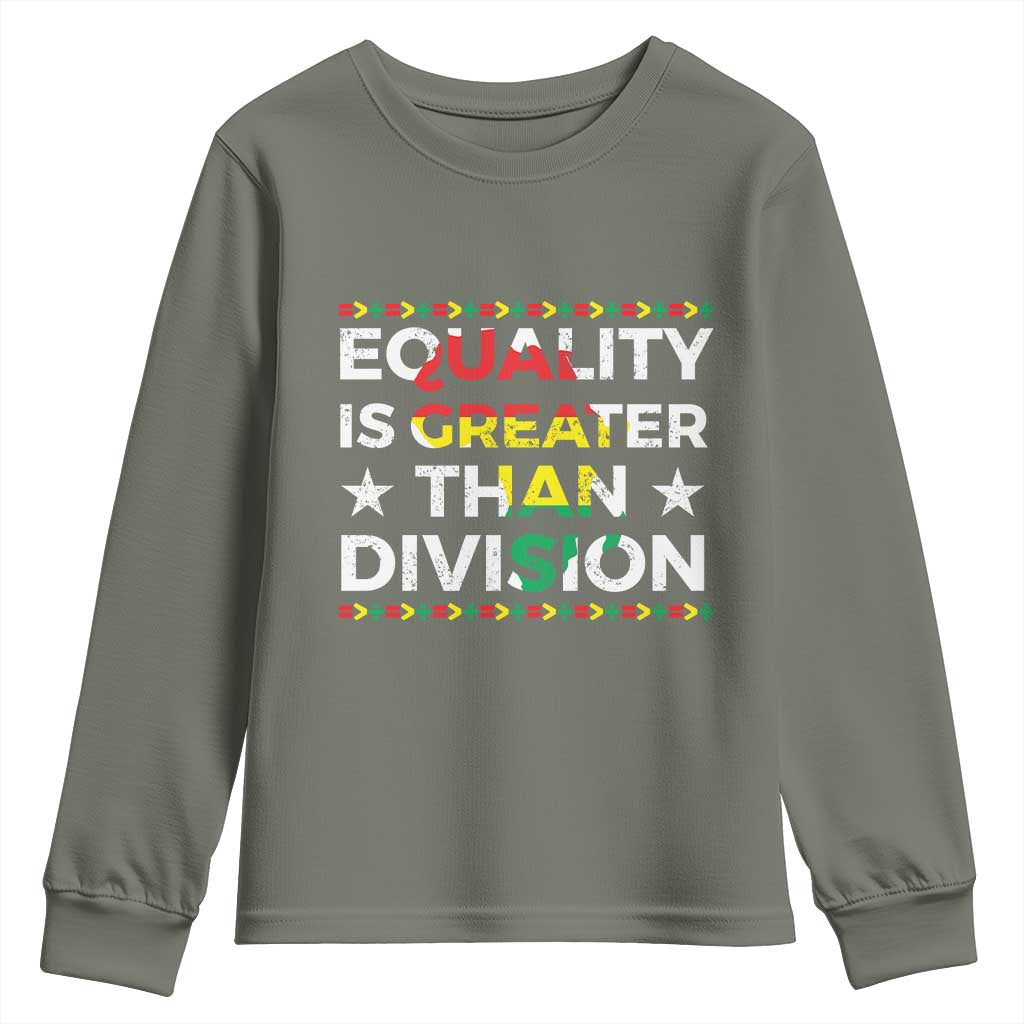 Black History Month Youth Sweatshirt Equality Is Greater Than Division
