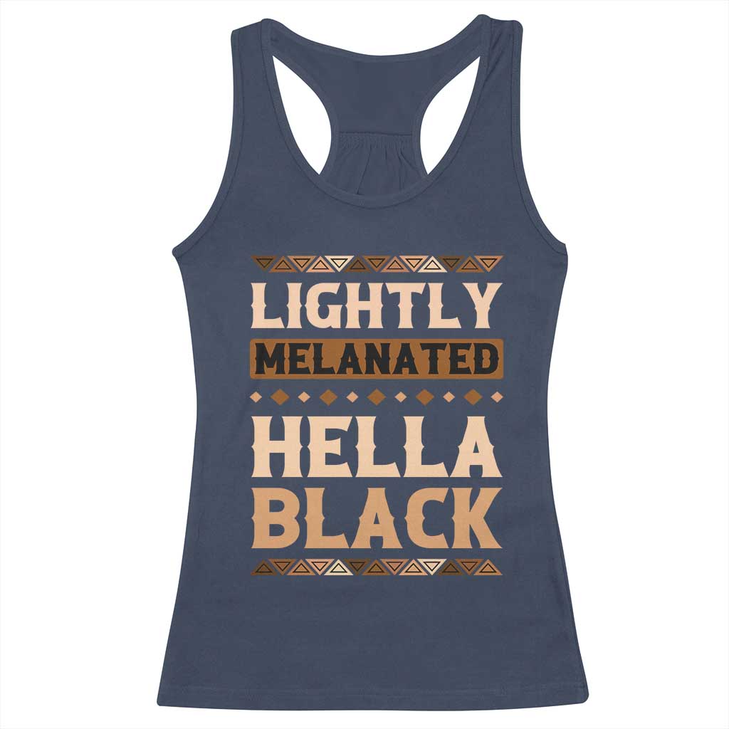 African Melanin Pride Racerback Tank Top Lightly Melanated Hella Black Black History