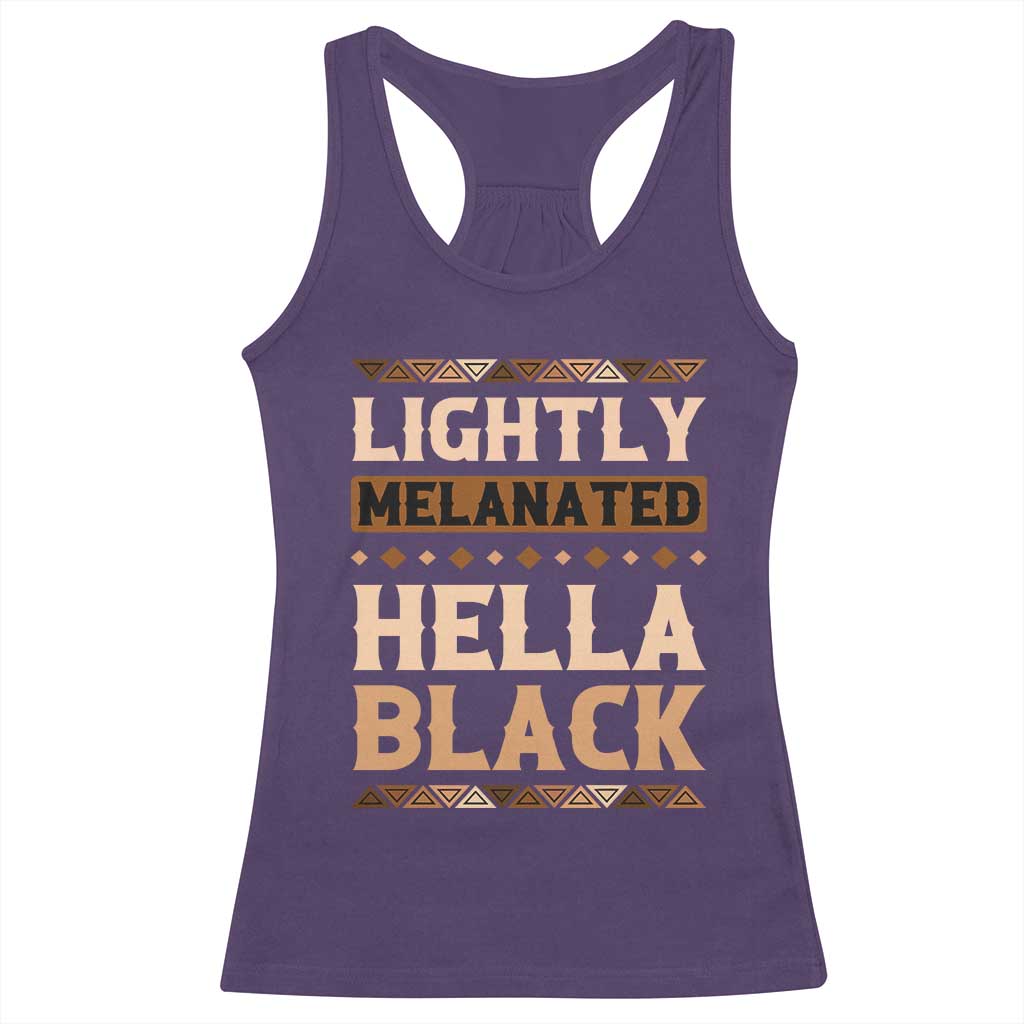 African Melanin Pride Racerback Tank Top Lightly Melanated Hella Black Black History