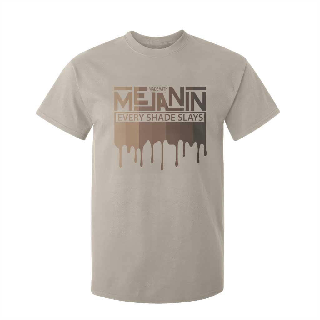 African Melanin Pride T Shirt For Kid Made With Melanin Every Shade Slays