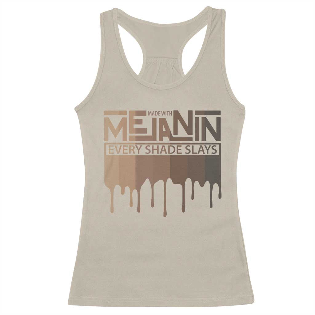 African Melanin Pride Racerback Tank Top Made With Melanin Every Shade Slays
