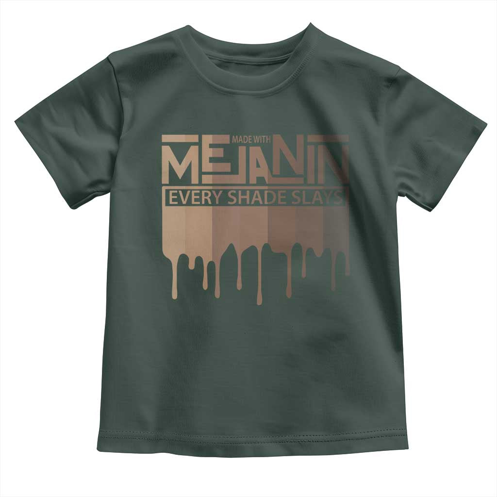 African Melanin Pride Toddler T Shirt Made With Melanin Every Shade Slays