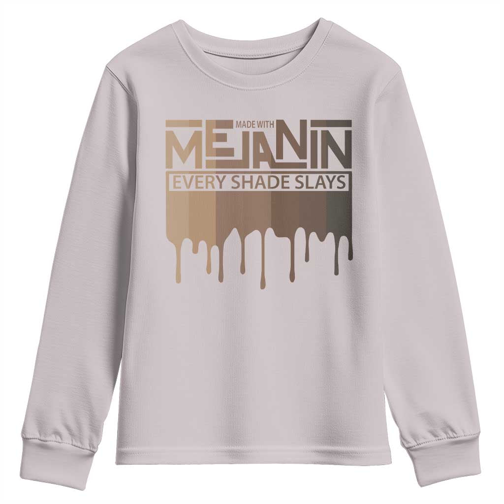 African Melanin Pride Youth Sweatshirt Made With Melanin Every Shade Slays