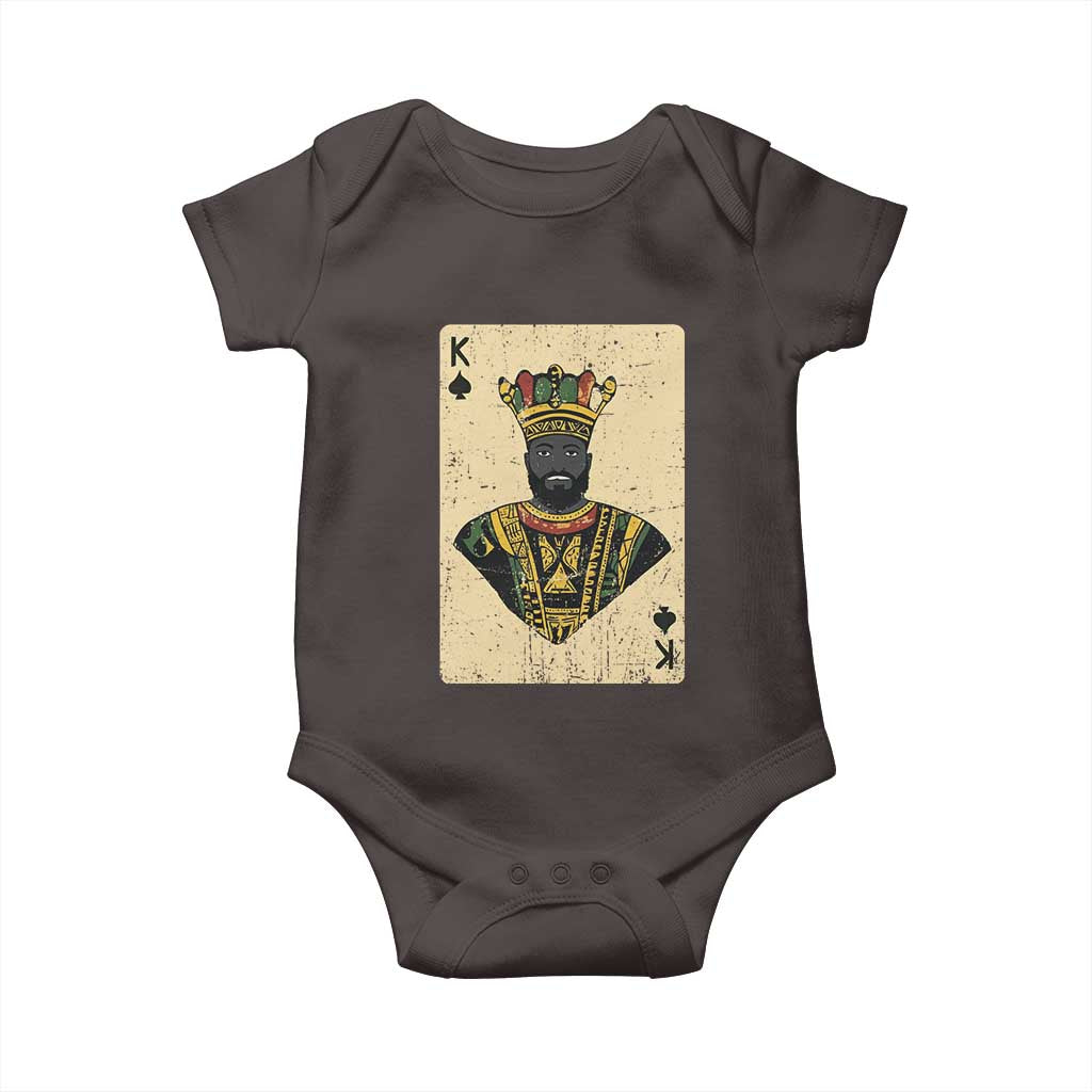 Black Pride African King Card Baby Onesie