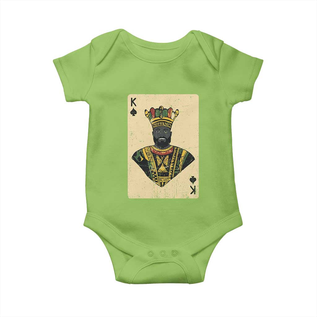 Black Pride African King Card Baby Onesie