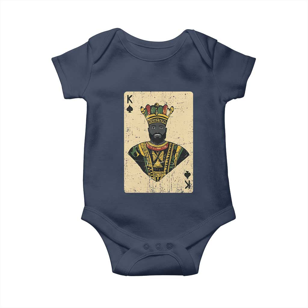 Black Pride African King Card Baby Onesie