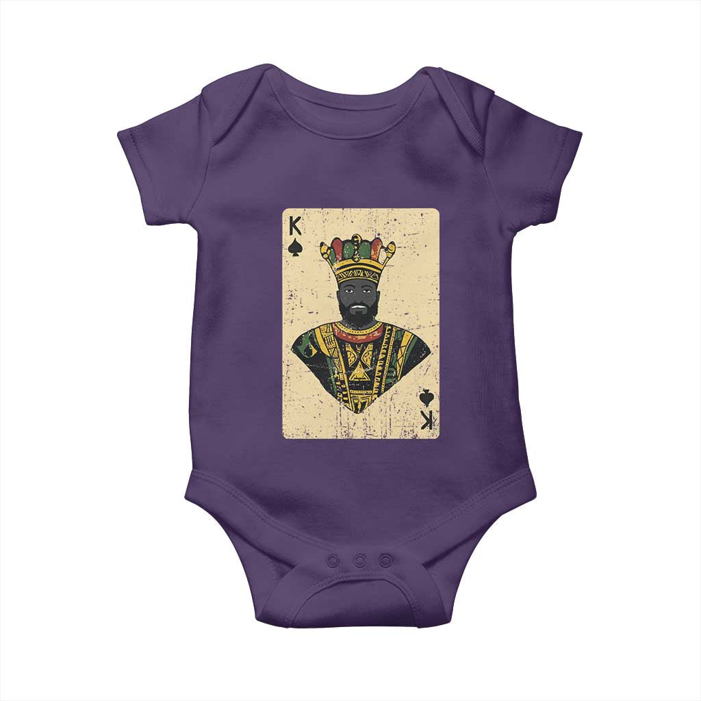Black Pride African King Card Baby Onesie