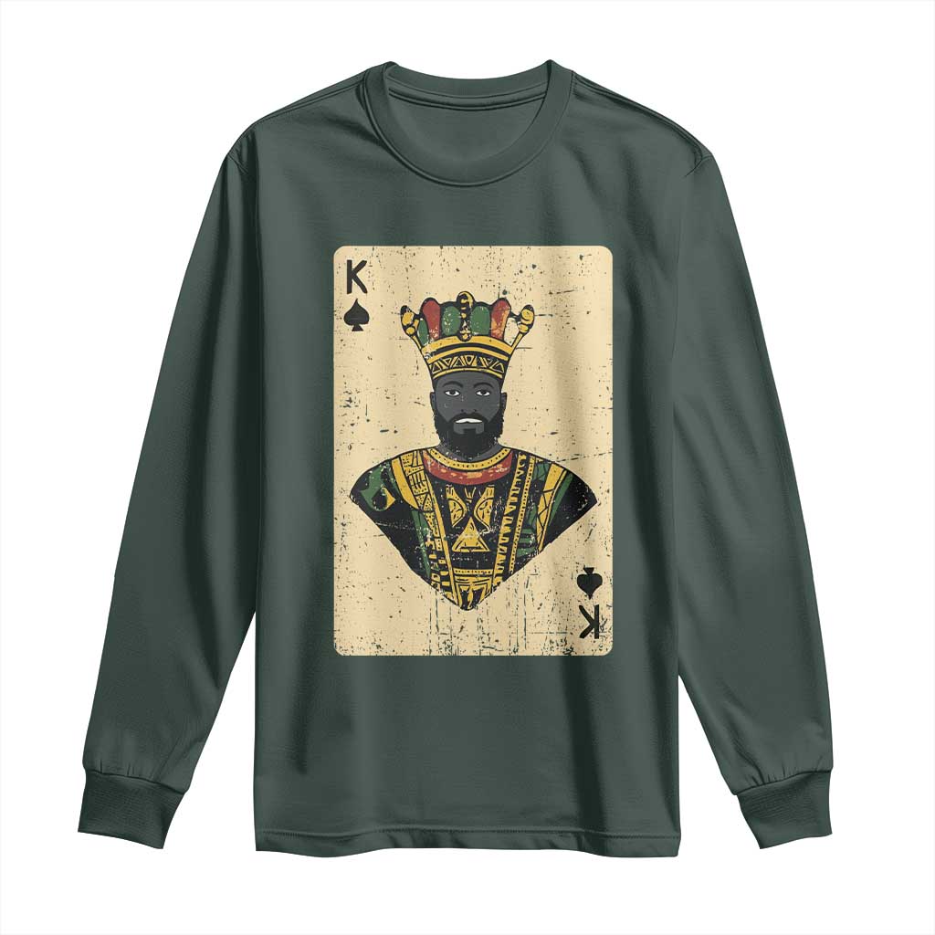 Black Pride African King Card Long Sleeve Shirt