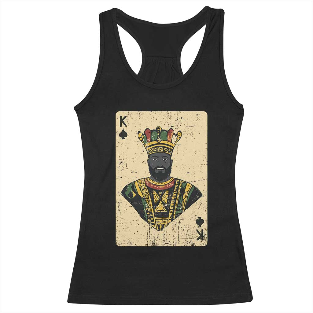 Black Pride African King Card Racerback Tank Top
