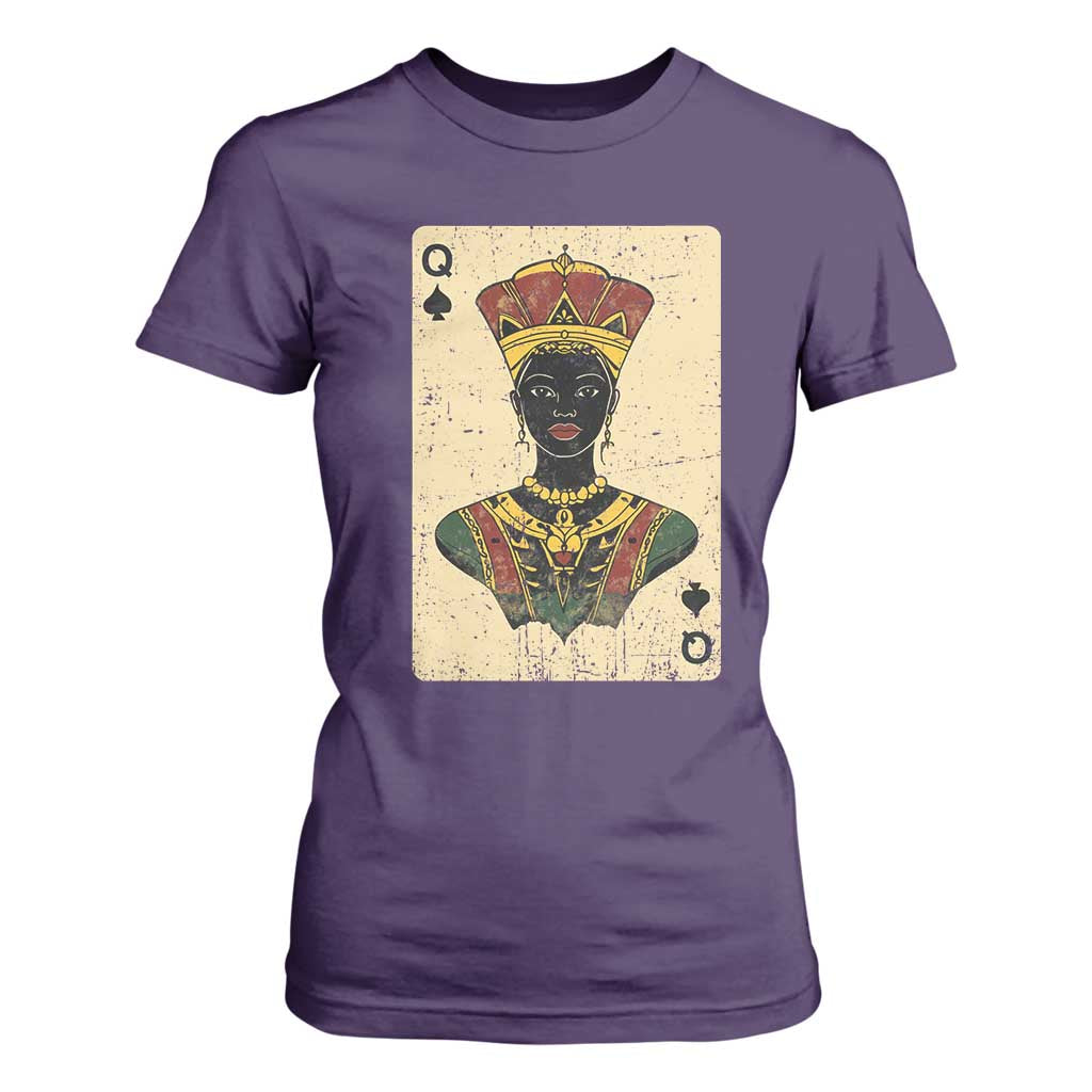 Black Pride African Queen Card T Shirt For Women