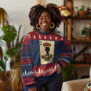Black Pride African Queen Card Ugly Christmas Sweater