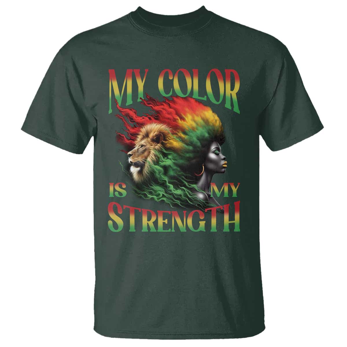 Black Pride T Shirt My Color Is My Strength African American Lion Women