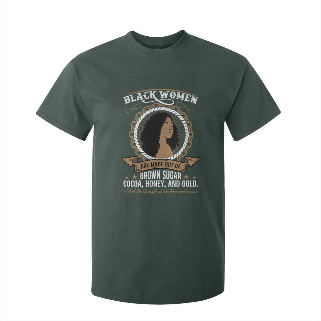 Black Women Pride T Shirt For Kid Made Out Of Brown Sugar Cocoa Honey And Gold