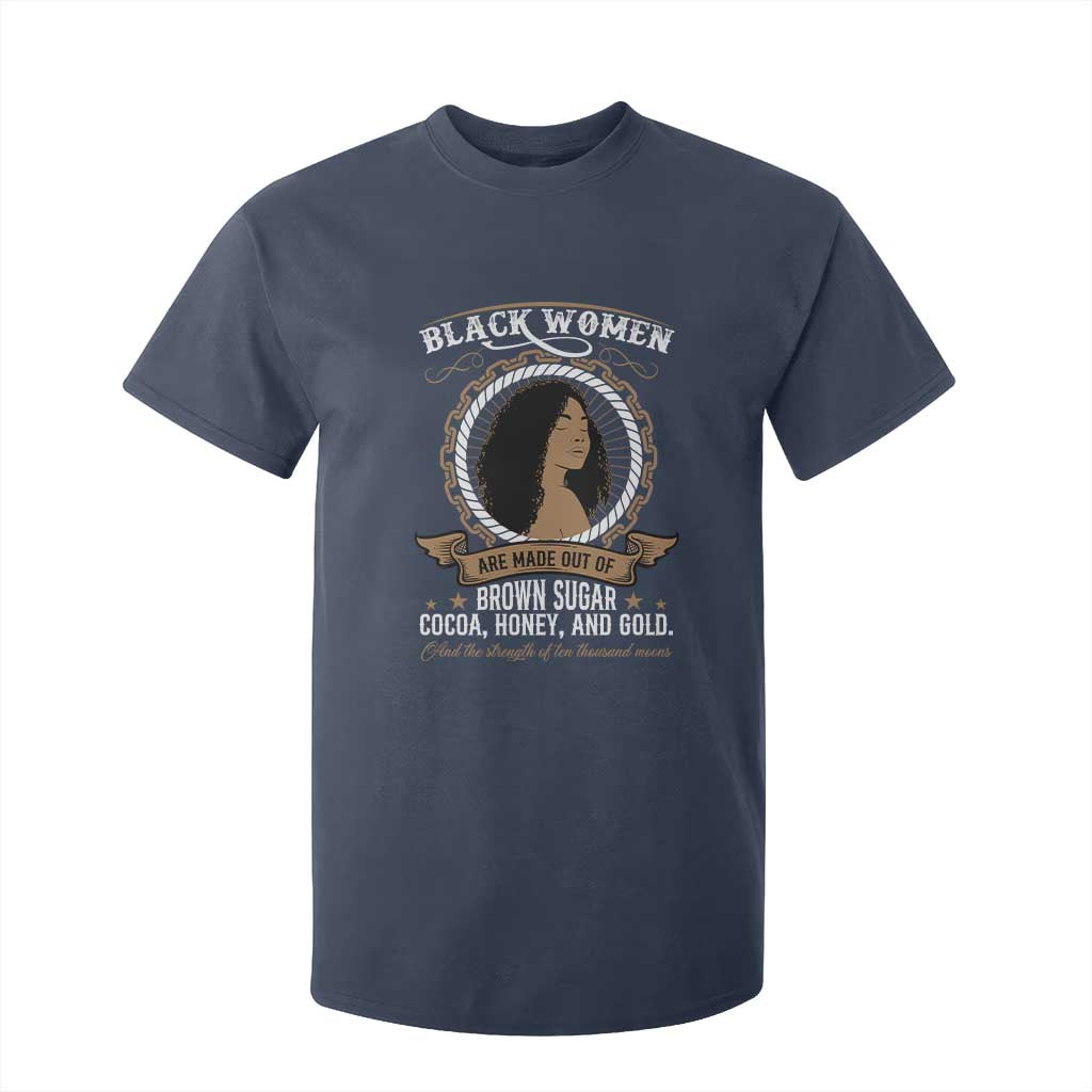 Black Women Pride T Shirt For Kid Made Out Of Brown Sugar Cocoa Honey And Gold