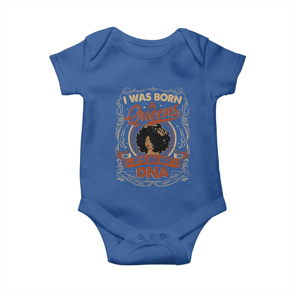 Black Women Pride Baby Onesie I Was Born A Queen It's In My DNA Retro