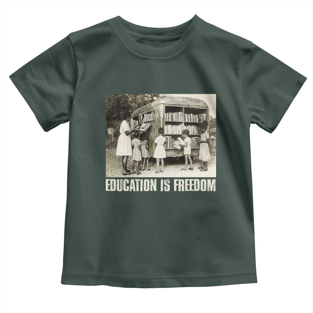 Education Is Freedom Toddler T Shirt Black Educator Bookish