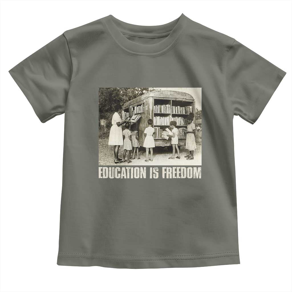 Education Is Freedom Toddler T Shirt Black Educator Bookish